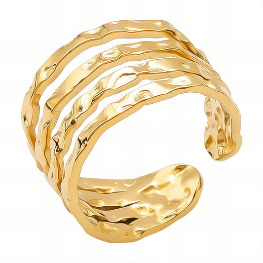 18K gold plated Stainless steel finger ring, Intensity