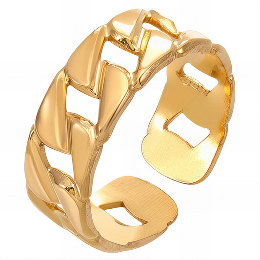 18K gold plated Stainless steel finger ring, Intensity