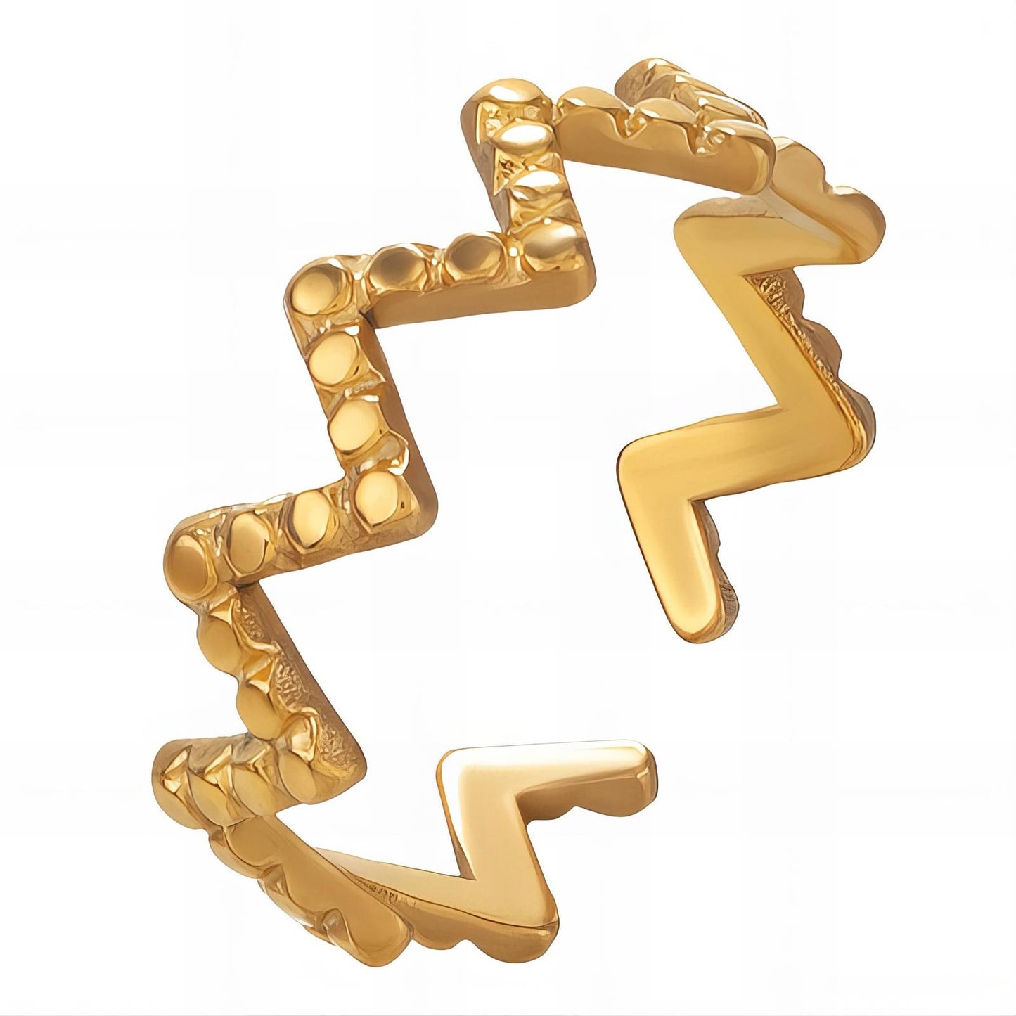 18K gold plated Stainless steel  Letter V finger ring, Intensity