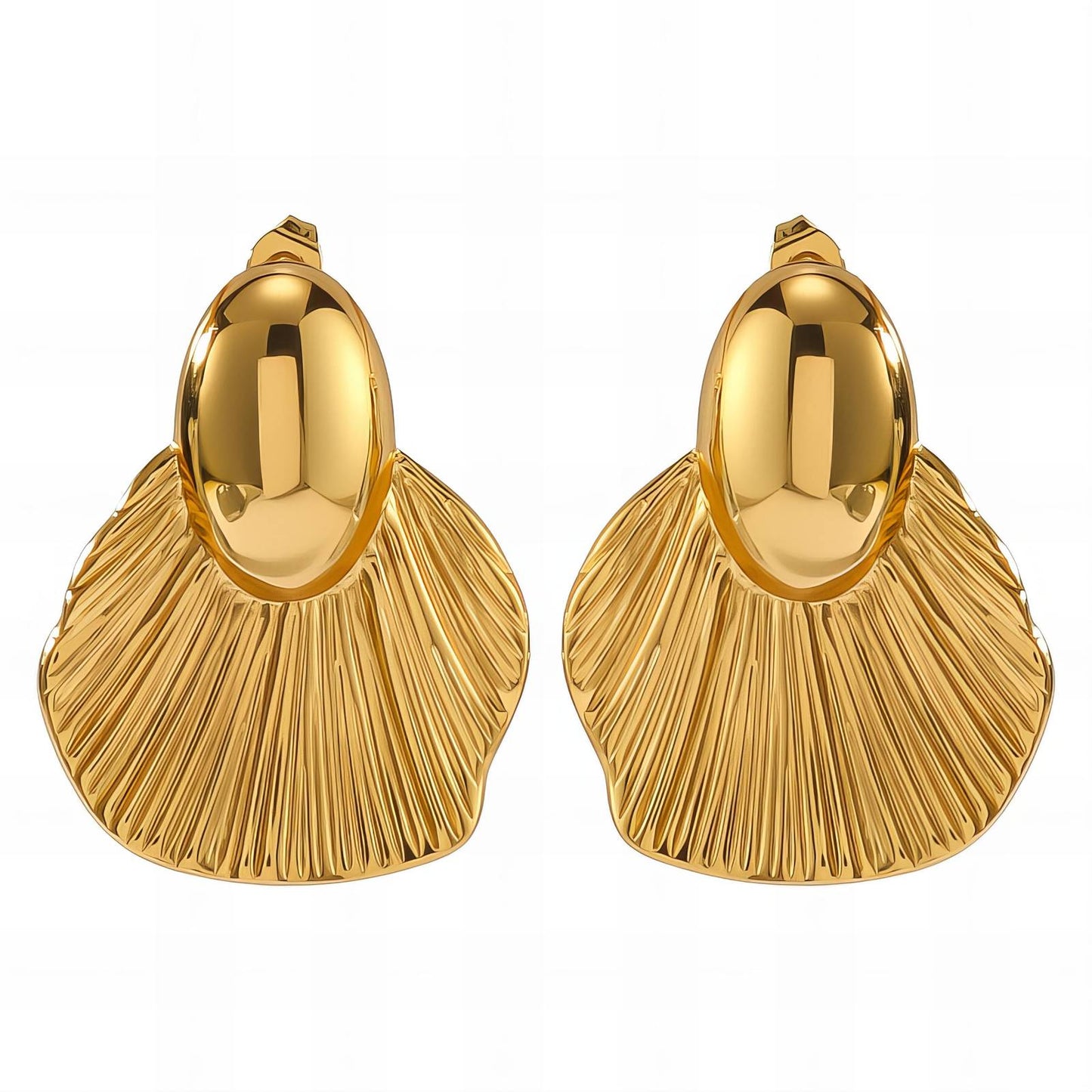 18K gold plated Stainless steel earrings, Intensity