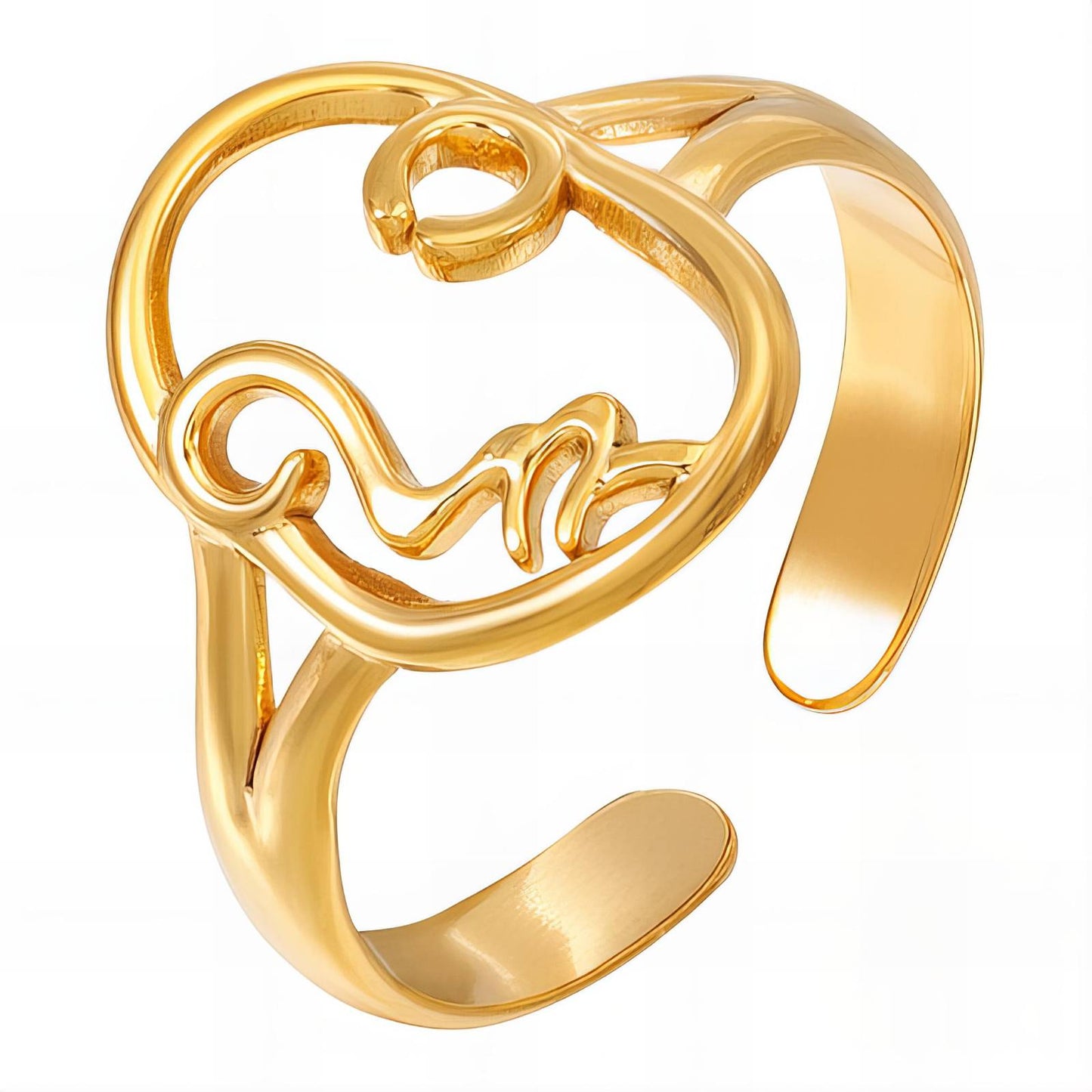 18K gold plated Stainless steel finger ring, Intensity