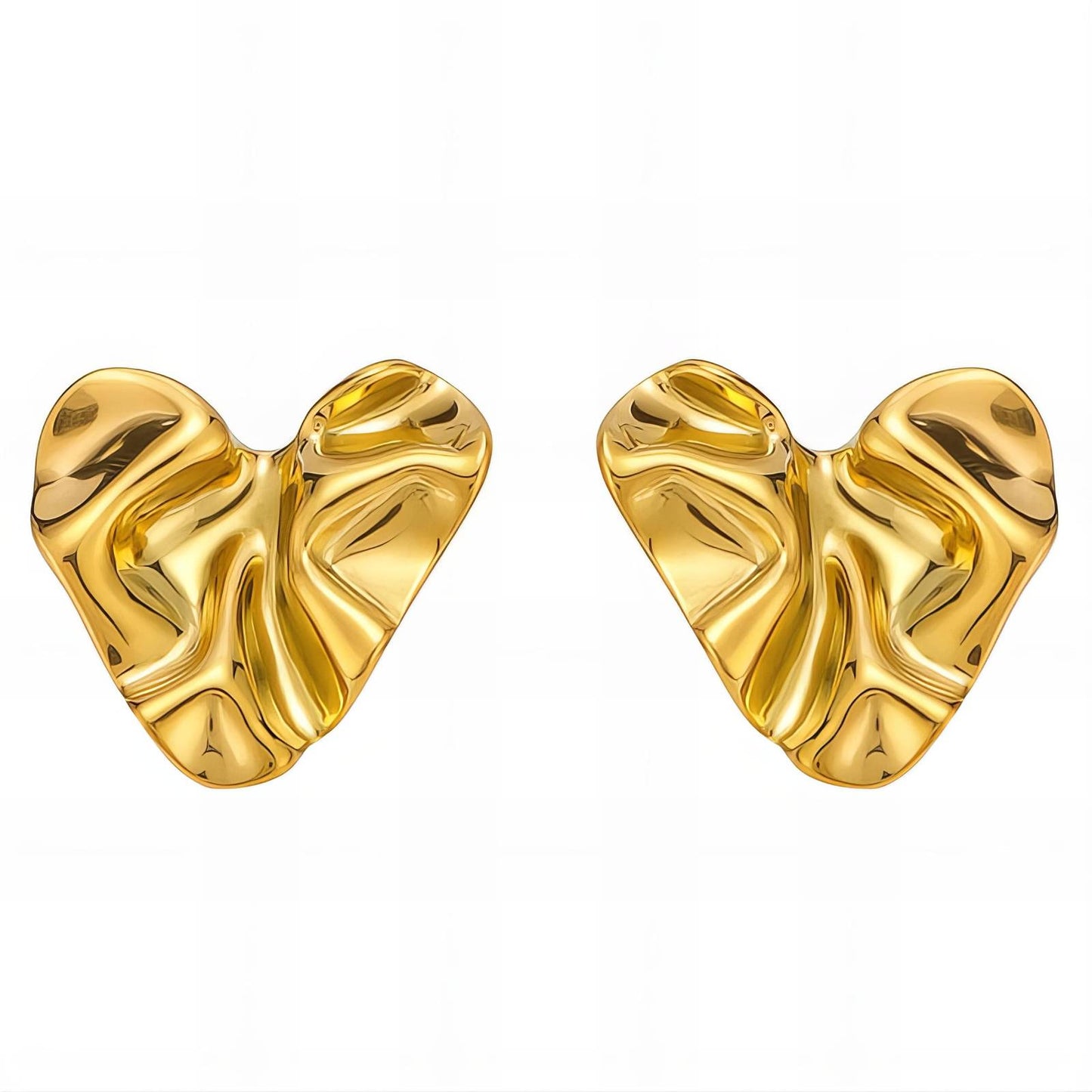 18K gold plated Stainless steel  Hearts earrings, Intensity