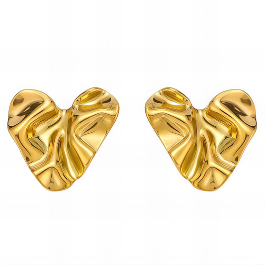 18K gold plated Stainless steel  Hearts earrings, Intensity