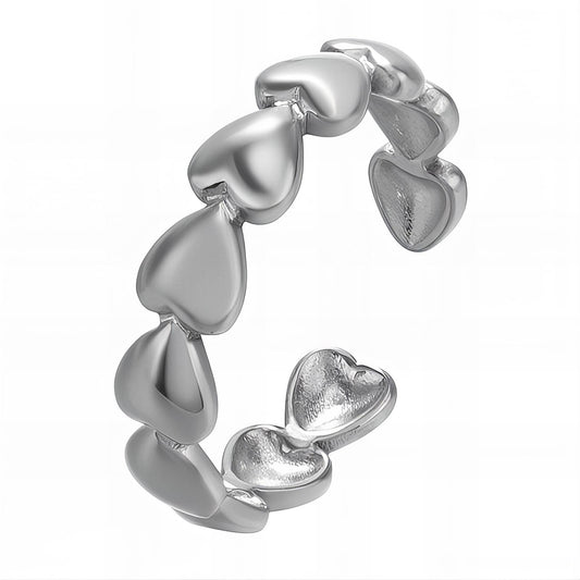 Stainless steel  Hearts finger ring, Intensity