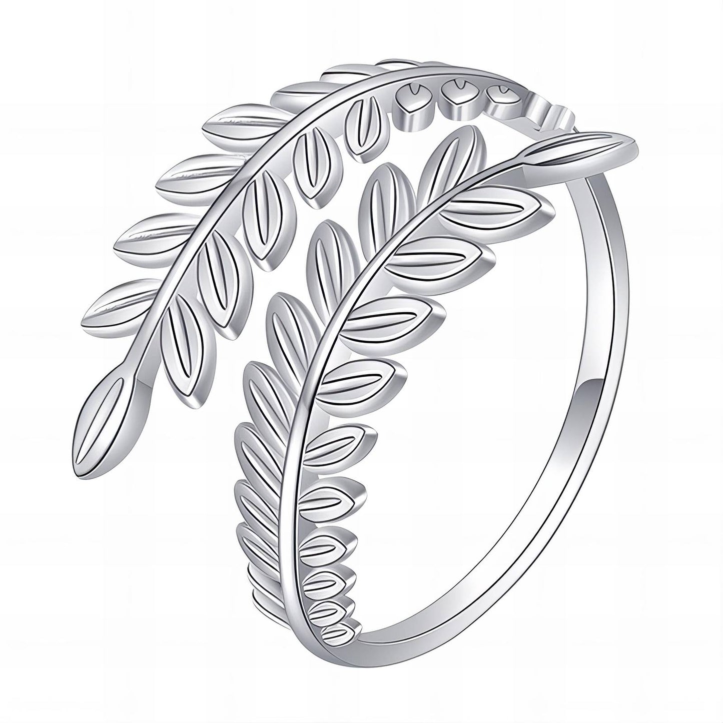 Stainless steel  Leafs finger ring, Intensity