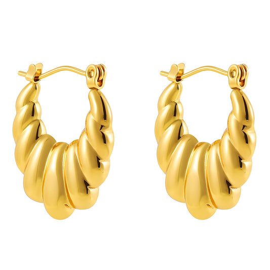 18K gold plated Stainless steel earrings, Intensity