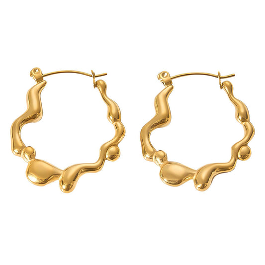 18K gold plated Stainless steel earrings, Intensity