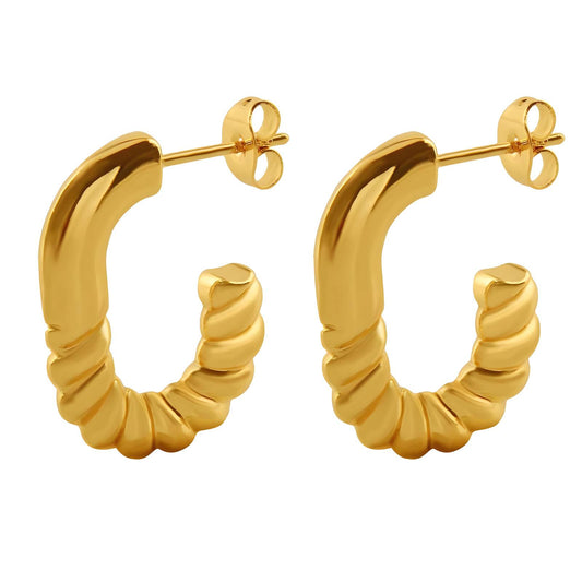 18K gold plated Stainless steel earrings, Intensity