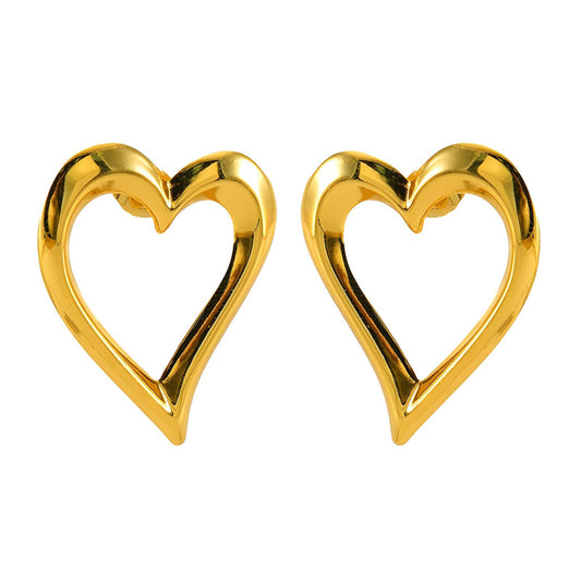 18K gold plated Stainless steel  Hearts earrings, Intensity