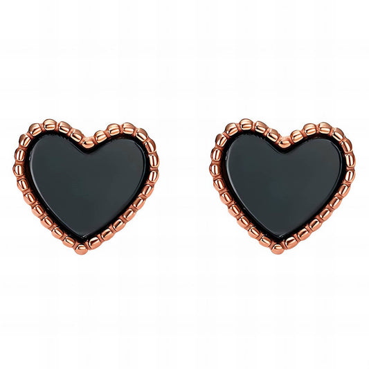 18K gold plated Stainless steel  Hearts earrings, Intensity