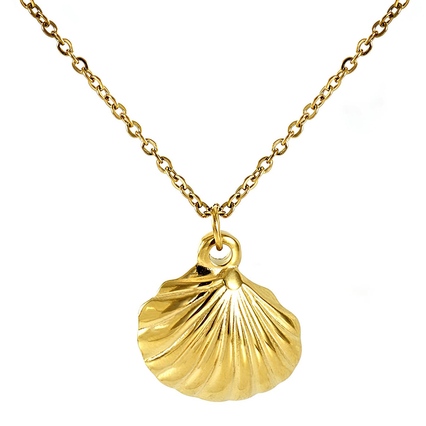 18K gold plated Stainless steel  Seashells necklace, Intensity