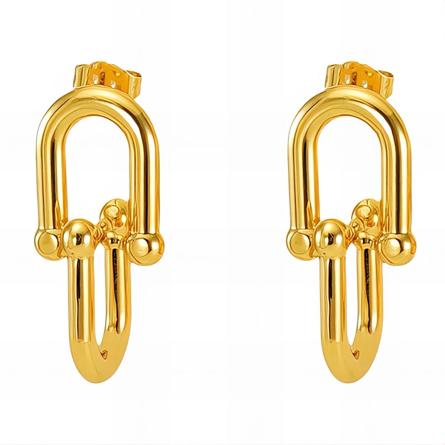 18K gold plated Stainless steel earrings, Intensity