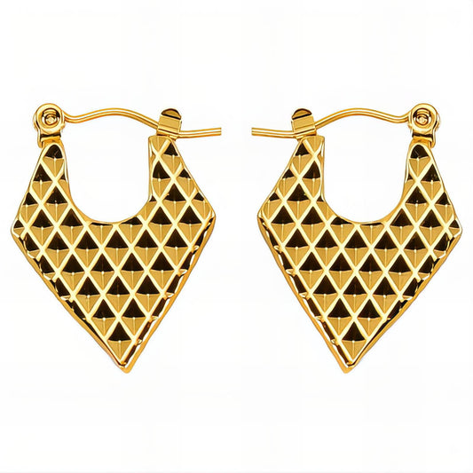 18K gold plated Stainless steel  Hearts earrings, Intensity