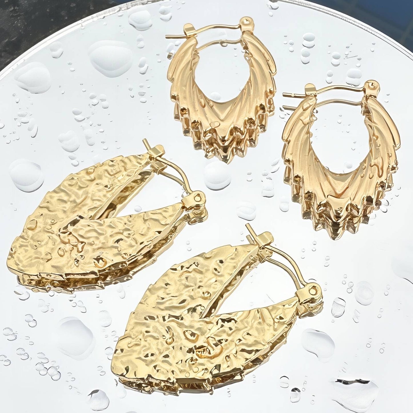 18K gold plated Stainless steel earrings, Intensity