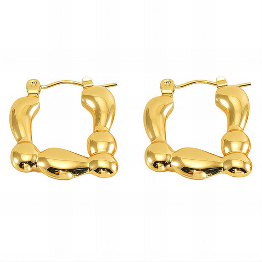 18K gold plated Stainless steel earrings, Intensity