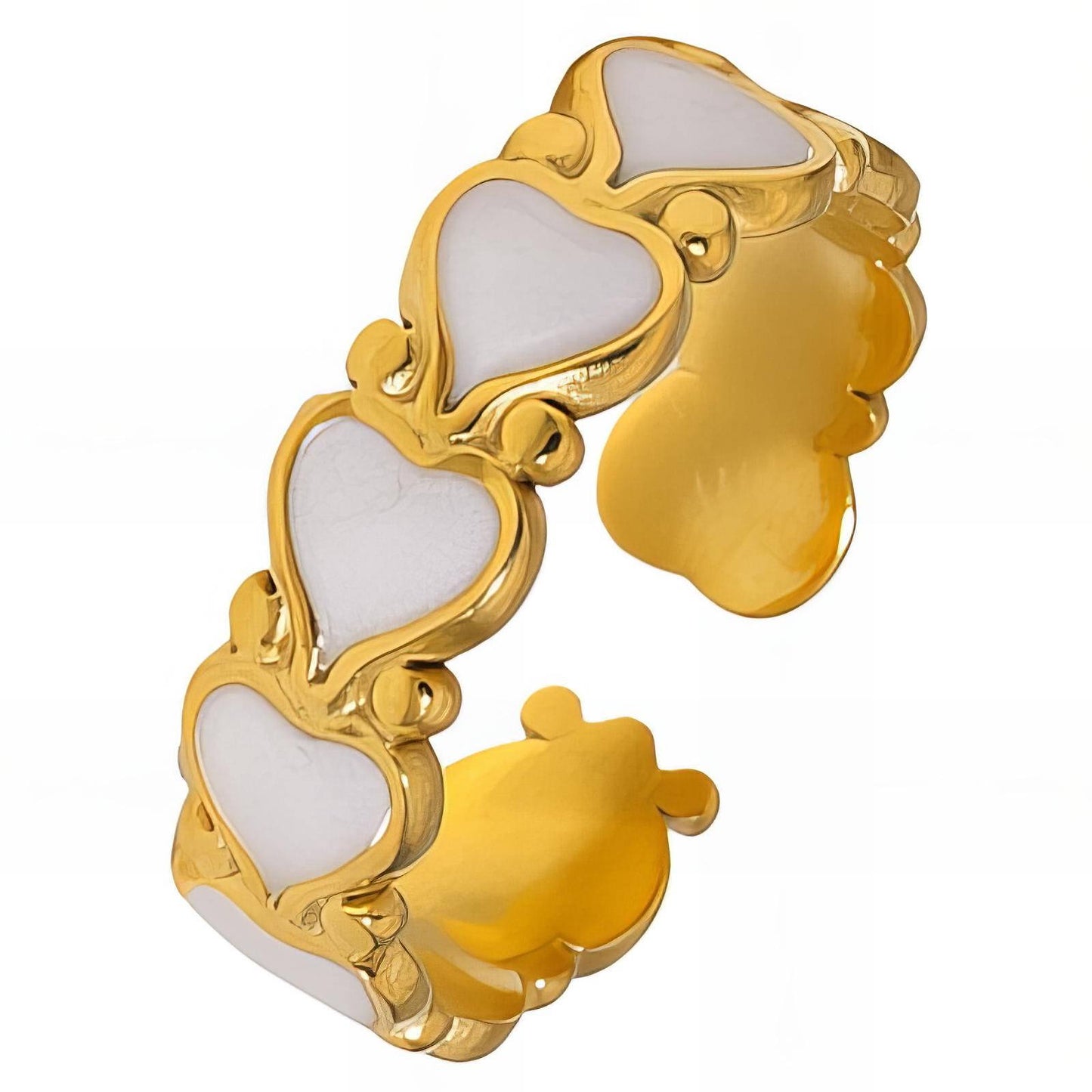 18K gold plated Stainless steel  Hearts finger ring, Intensity