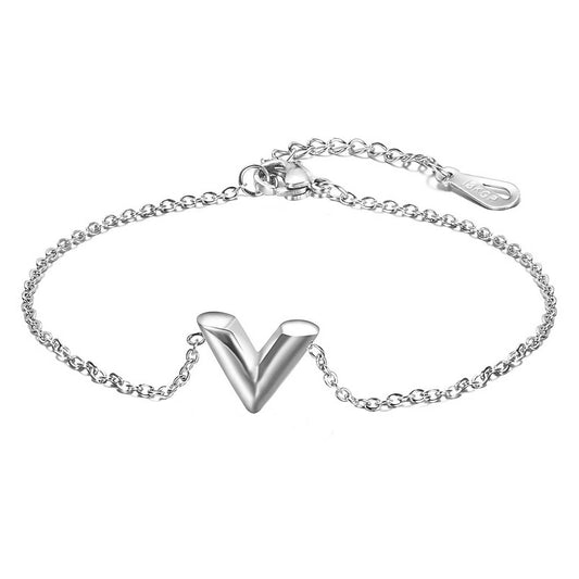 Stainless steel  Letter V bracelet, Intensity