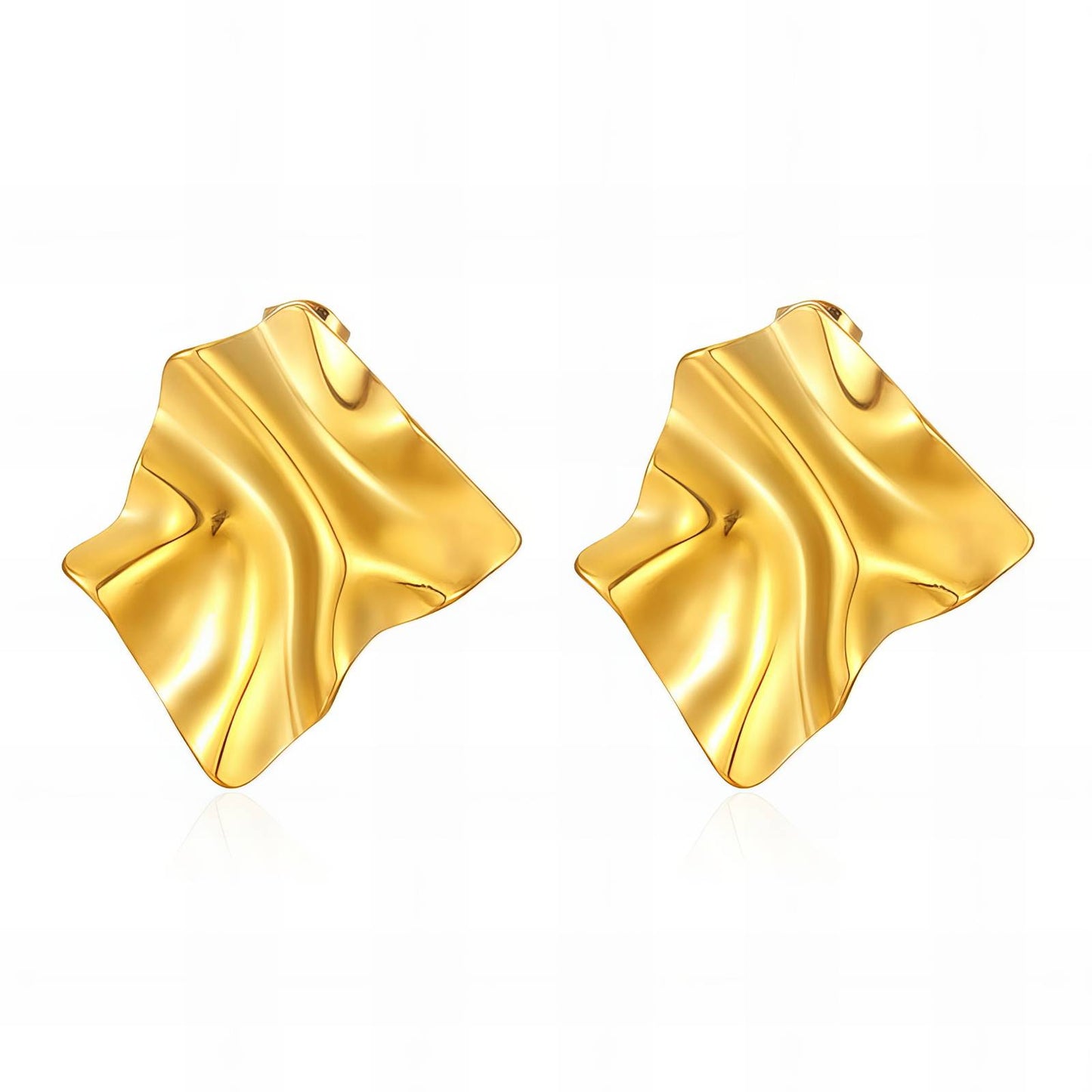 18K gold plated Stainless steel earrings, Intensity