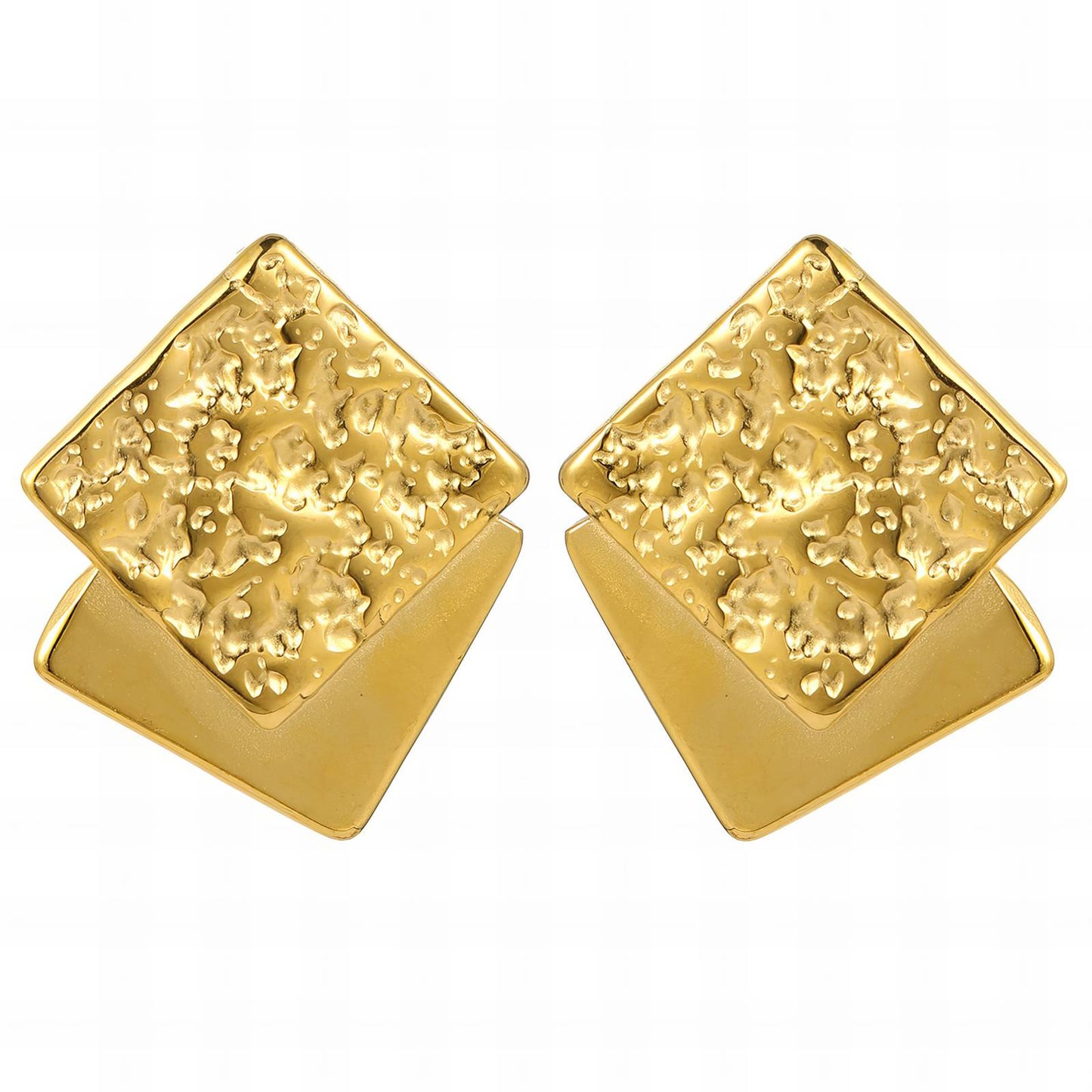 18K gold plated Stainless steel earrings, Intensity