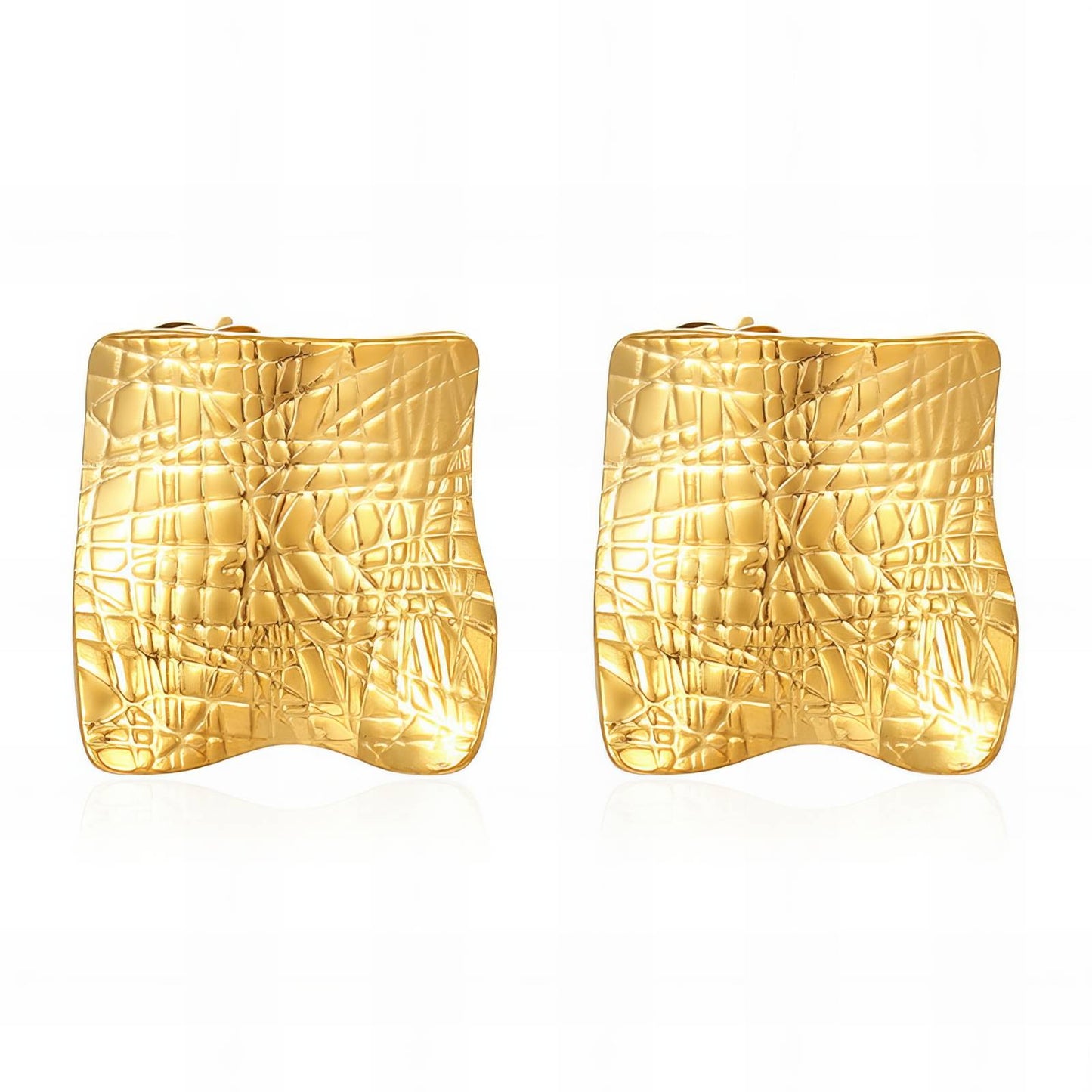 18K gold plated Stainless steel earrings, Intensity