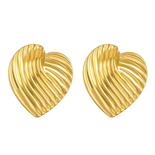 18K gold plated Stainless steel  Hearts earrings, Intensity