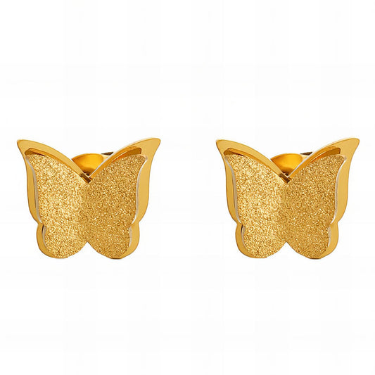 18K gold plated Stainless steel  butterflies earrings, Intensity