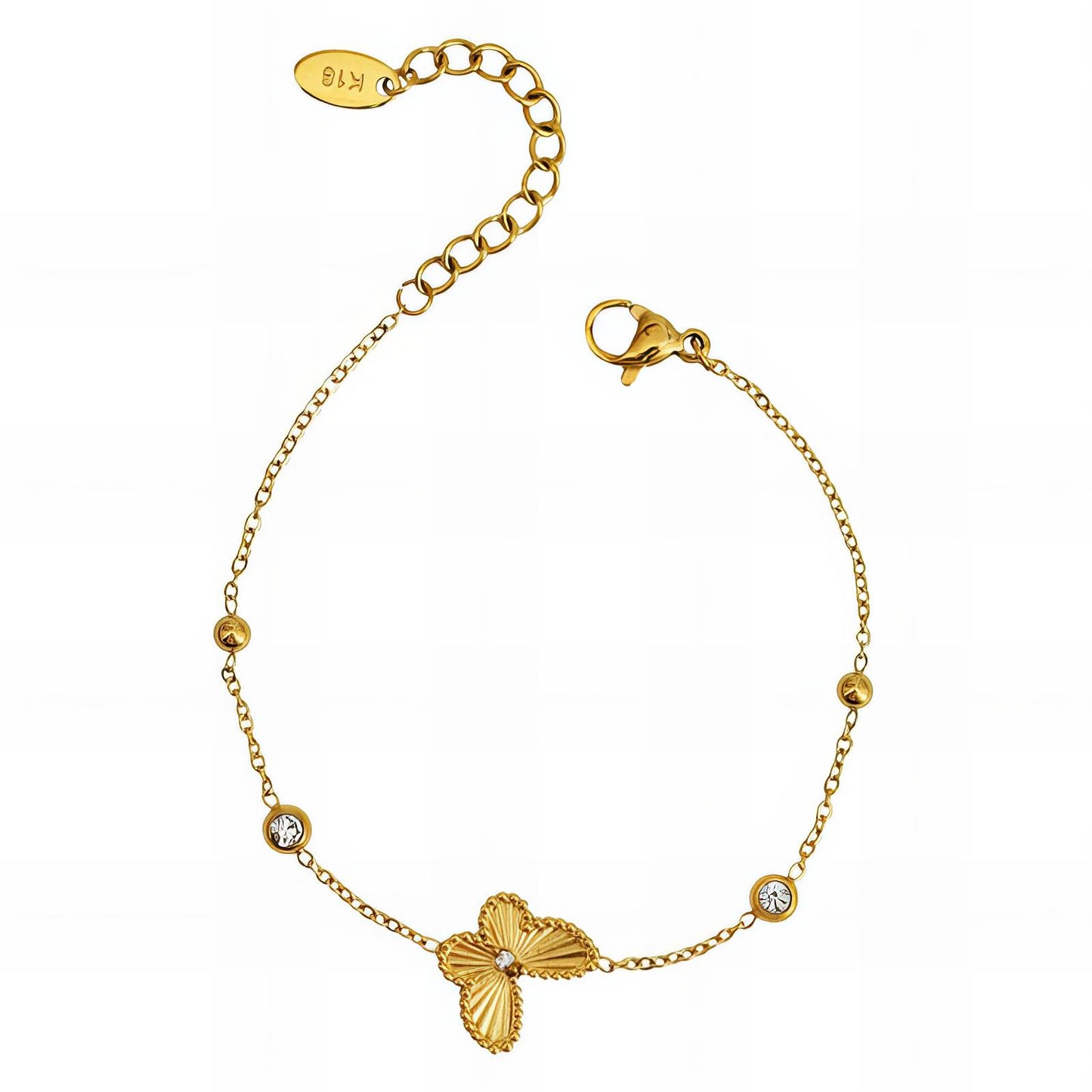 18K gold plated Stainless steel  butterfly bracelet, Intensity