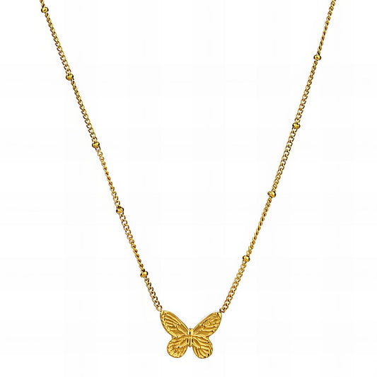 18K gold plated Stainless steel  butterfly necklace, Intensity