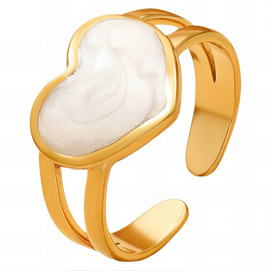 18K gold plated Stainless steel  Heart finger ring, Intensity