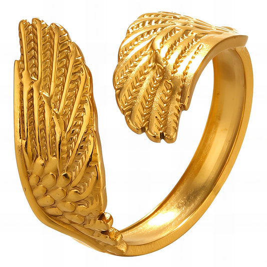 18K gold plated Stainless steel  Wings finger ring, Intensity