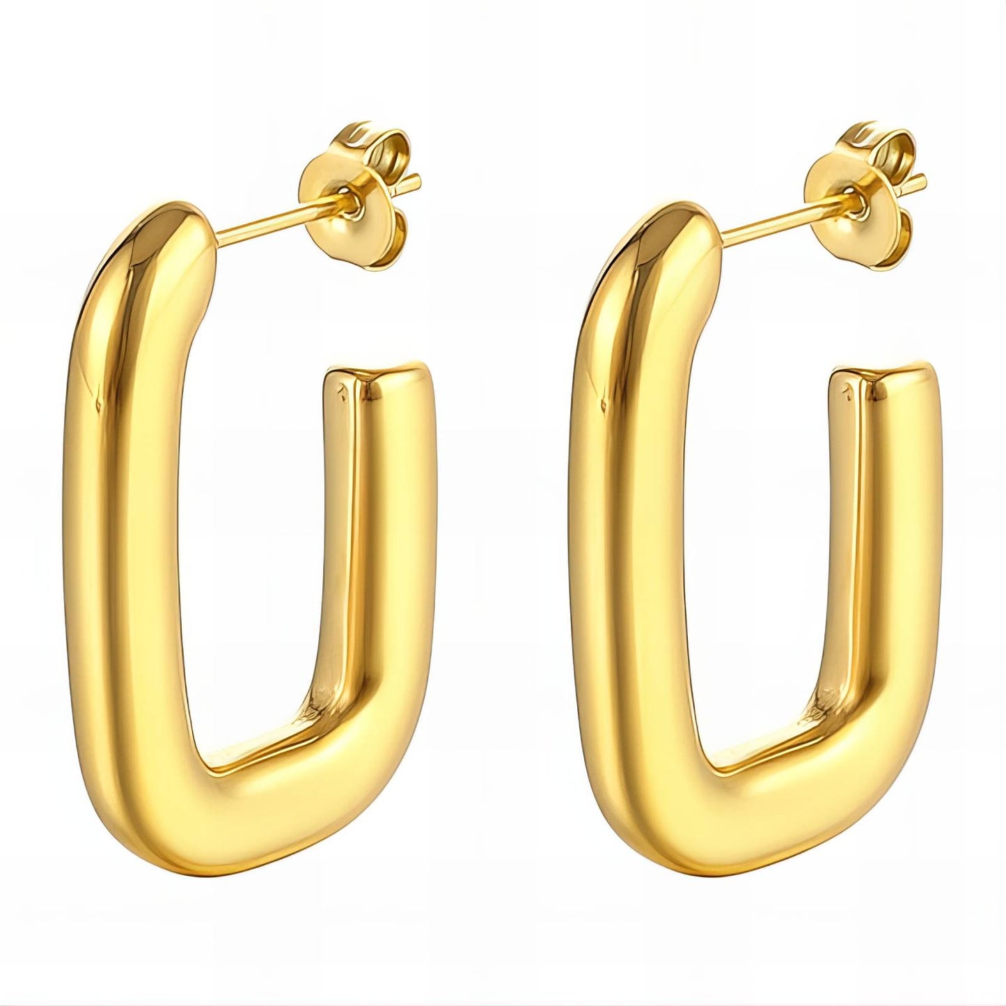 18K gold plated Stainless steel earrings, Intensity