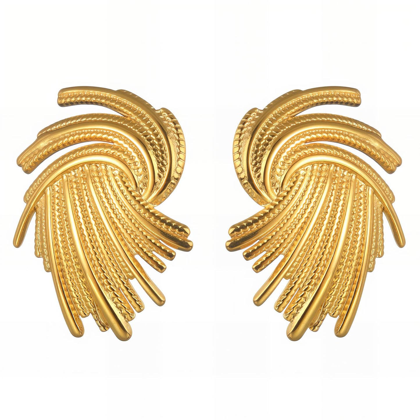 18K gold plated Stainless steel earrings, Intensity