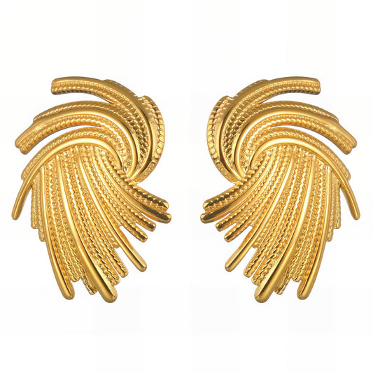 18K gold plated Stainless steel earrings, Intensity