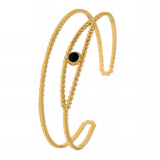 18K gold plated Stainless steel  Evil Eyes bracelet, Intensity