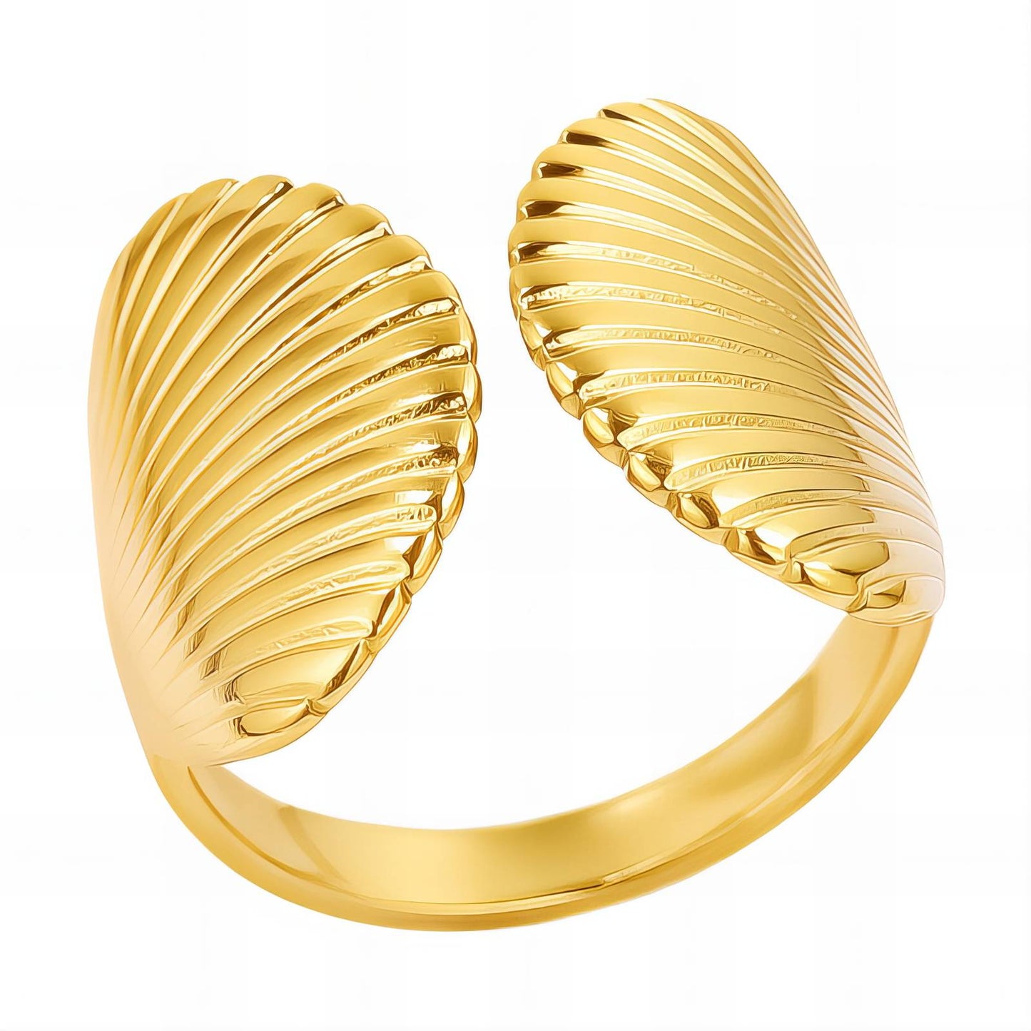 18K gold plated Stainless steel  Shells finger ring, Intensity