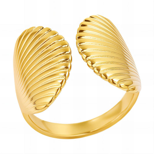 18K gold plated Stainless steel  Shells finger ring, Intensity