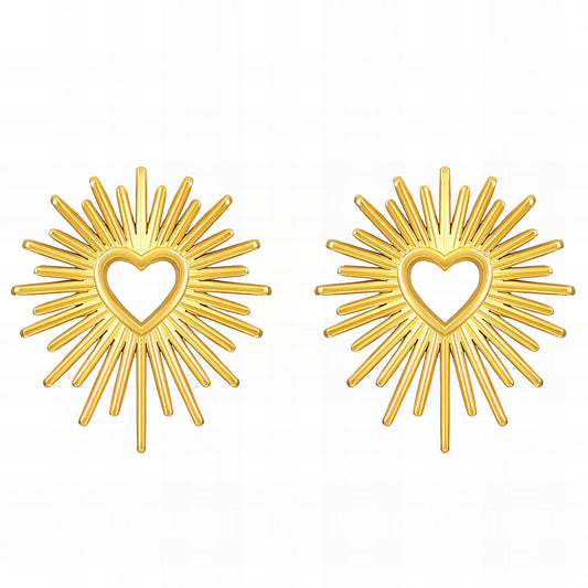 18K gold plated Stainless steel  Hearts earrings, Intensity