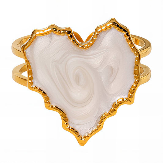 18K gold plated Stainless steel  Heart finger ring, Intensity