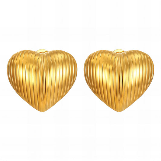 18K gold plated Stainless steel  Heart earrings, Intensity