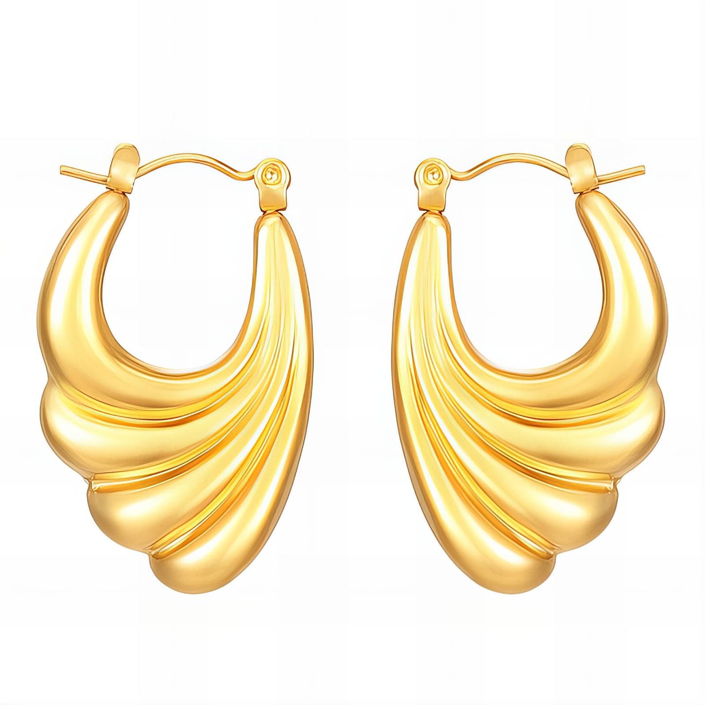 18K gold plated Stainless steel earrings, Intensity