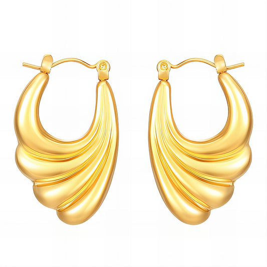 18K gold plated Stainless steel earrings, Intensity