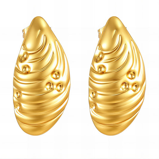 18K gold plated Stainless steel  Teardrops earrings, Intensity