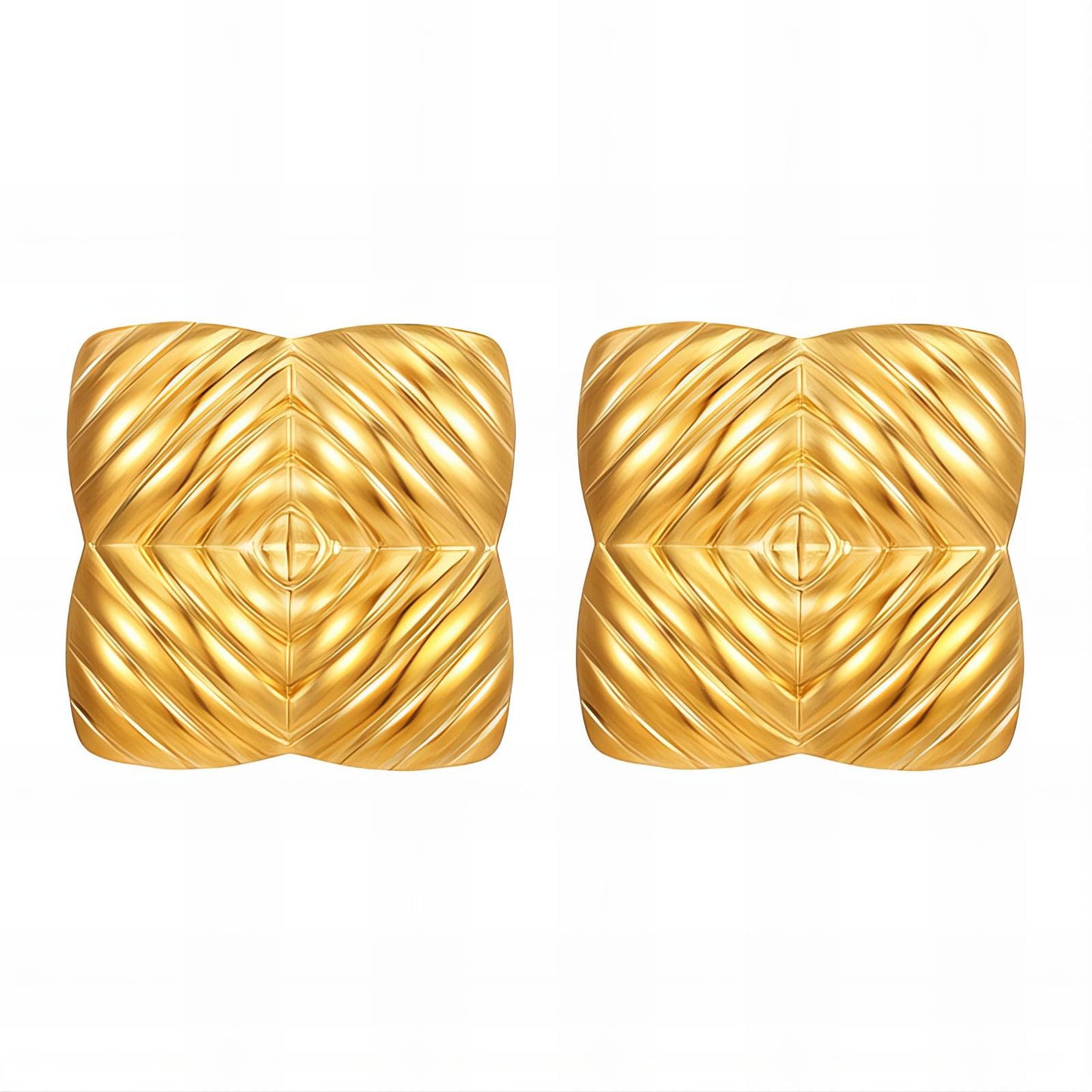 18K gold plated Stainless steel earrings, Intensity