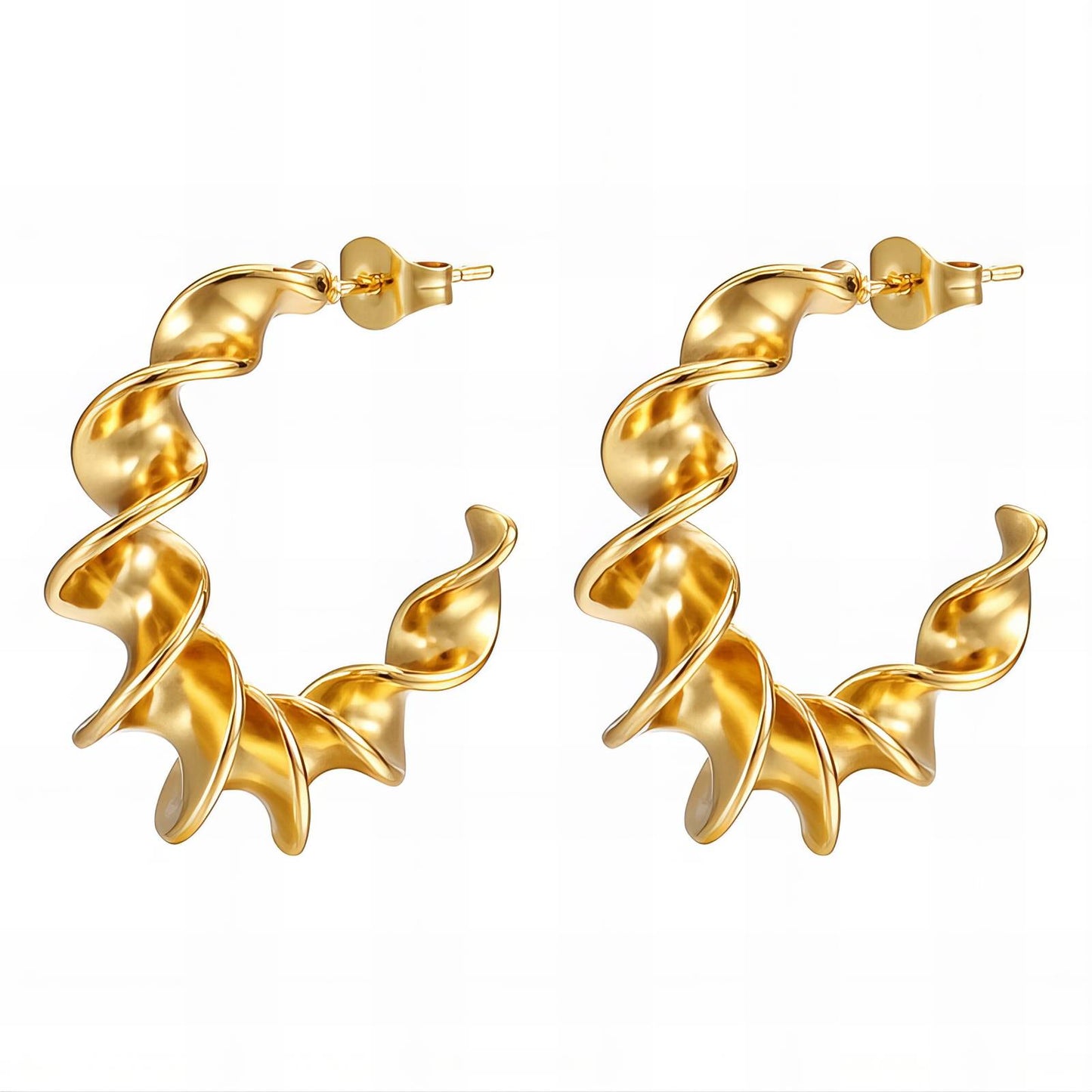 18K gold plated Stainless steel earrings, Intensity