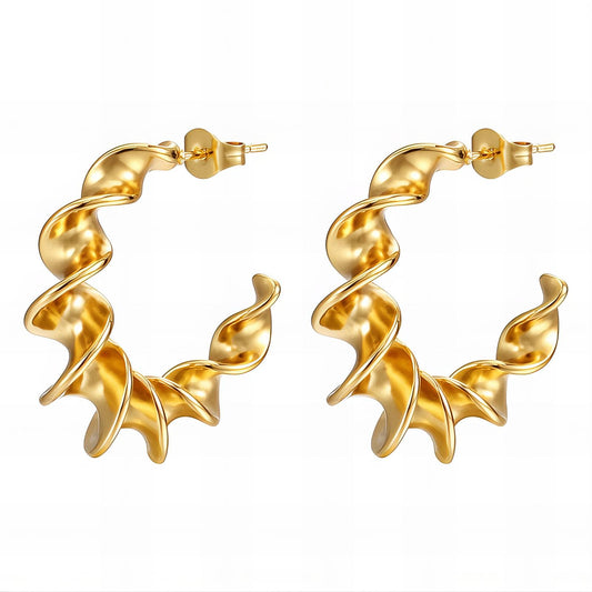 18K gold plated Stainless steel earrings, Intensity