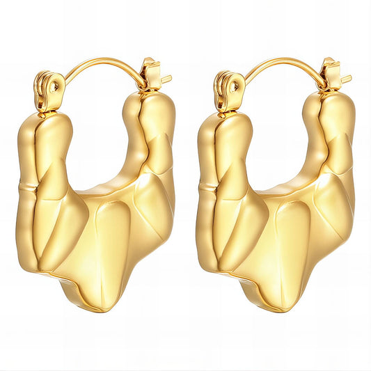 18K gold plated Stainless steel earrings, Intensity