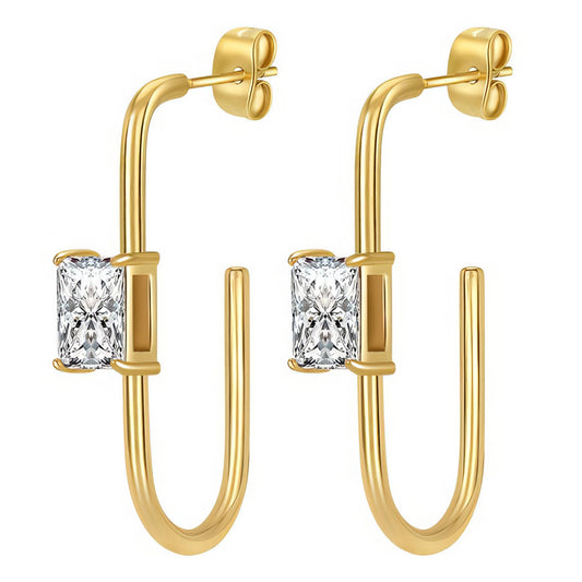 18K gold plated Stainless steel earrings, Intensity