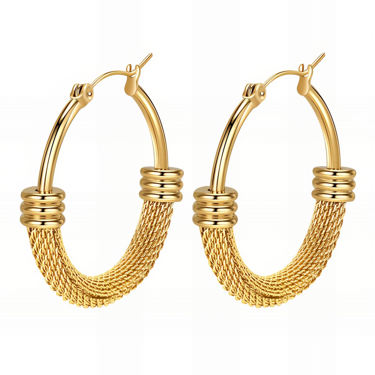 18K gold plated Stainless steel earrings, Intensity