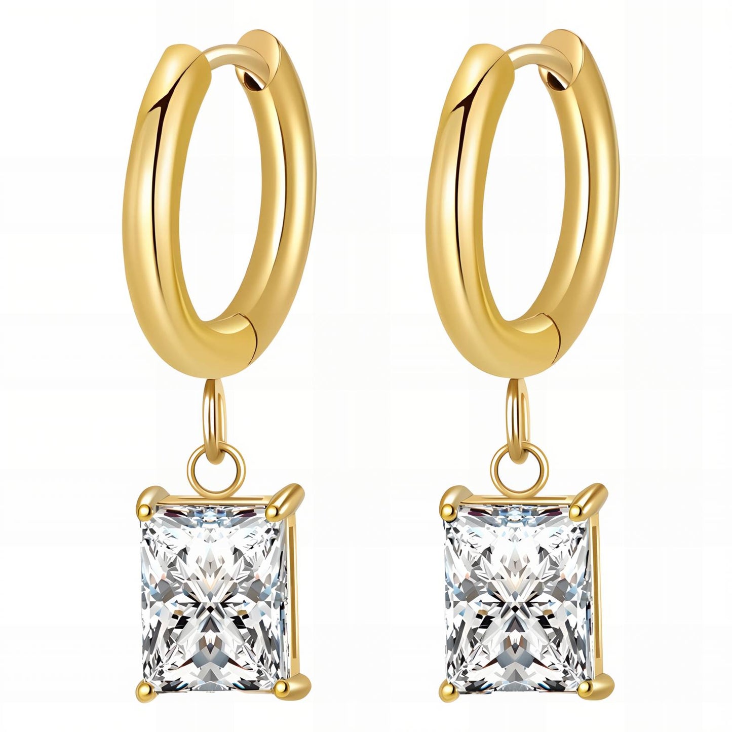 18K gold plated Stainless steel earrings, Intensity