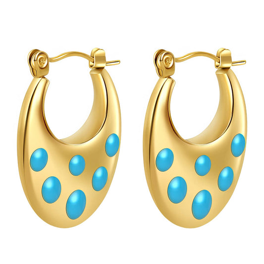 18K gold plated Stainless steel earrings, Intensity